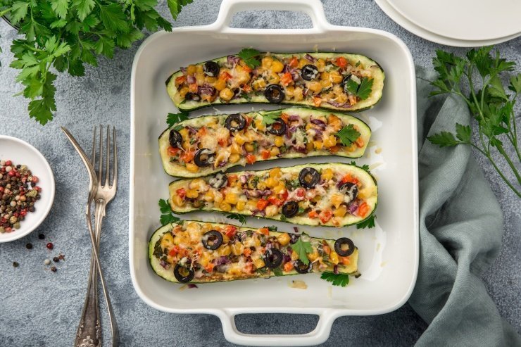 vegan stuffed zucchini boats